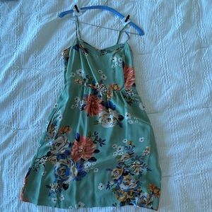 Anthropologie turquoise  Odille Silk dress size -4